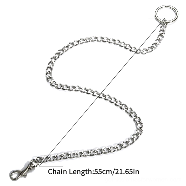 Adjustable silver chain necklace 55cm length with circular ring and lobster claw clasp