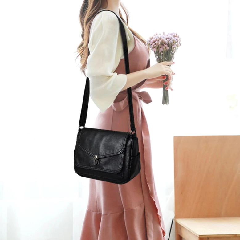 Alternative fashion gothic leather handbag, vintage crossbody bag for dark aesthetics