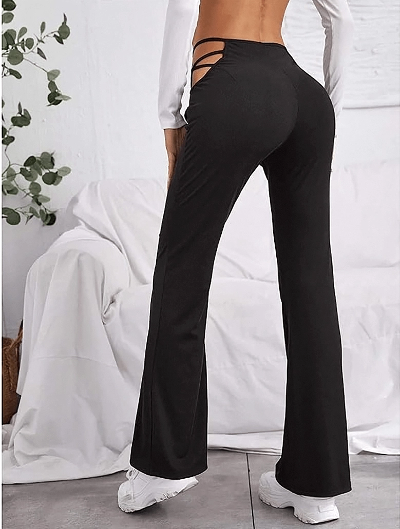 Alternative women's high-waist hollow-out pants full product display showcasing edge design
