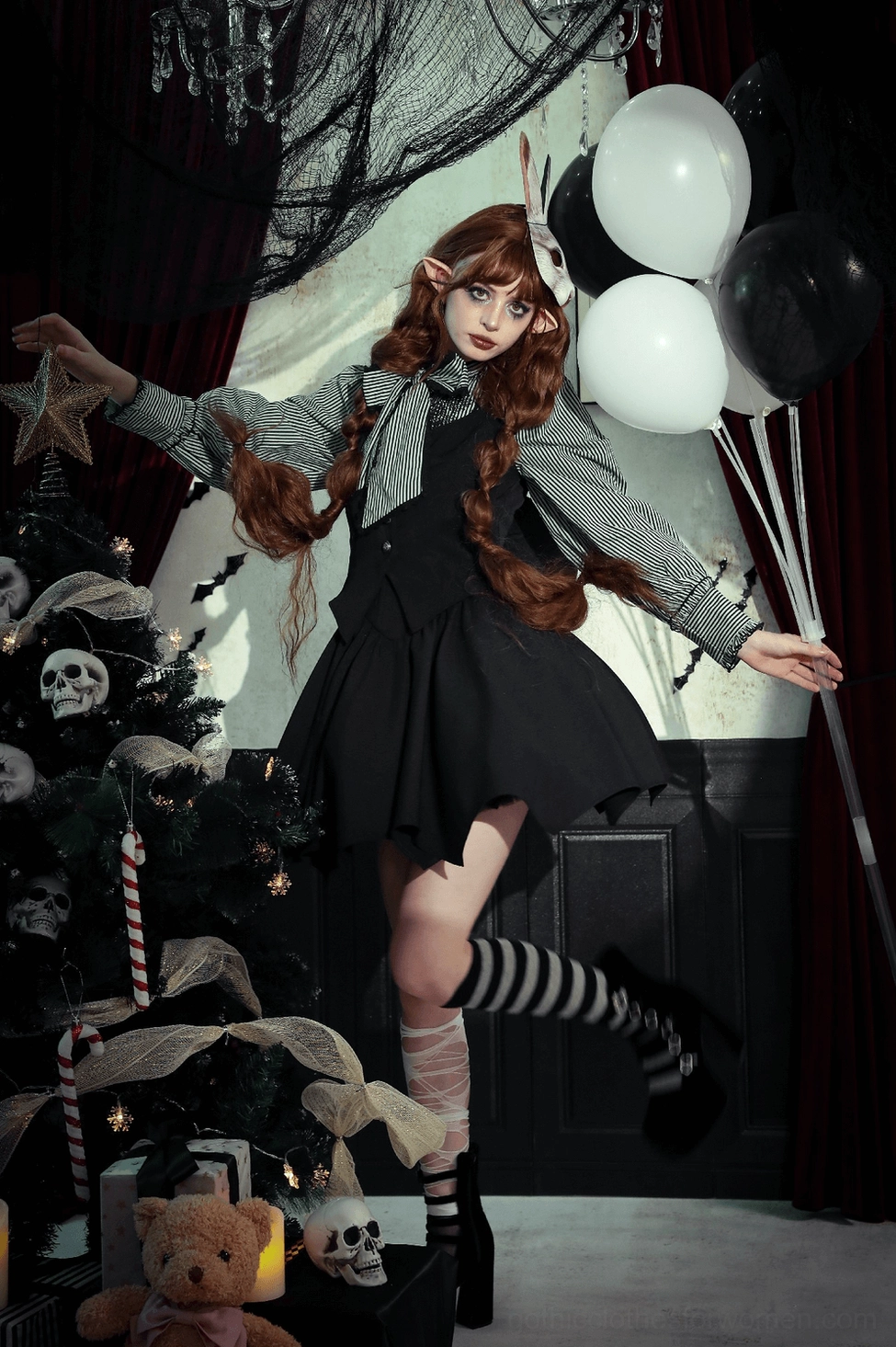 Architectural bat wing corset top design highlighting theatrical gothic fashion elements and modern construction