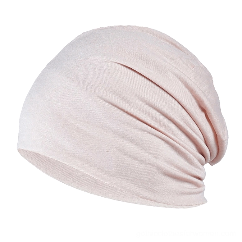 Beige cream gothic slouch beanie with textured ruching, alternative fashion accessory, side profile