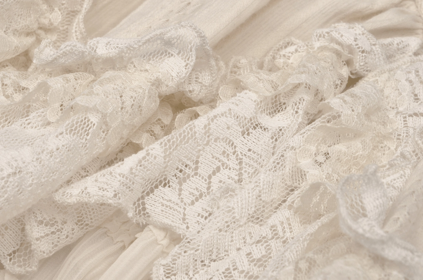 Beige gothic off-shoulder lace mini dress - additional styling angle showcasing the romantic lace layering and hem construction