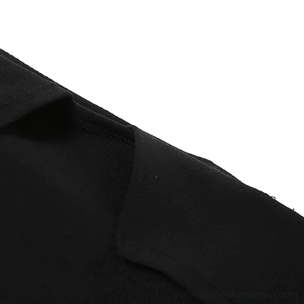 Black strapless asymmetrical gothic mini dress back mannequin display