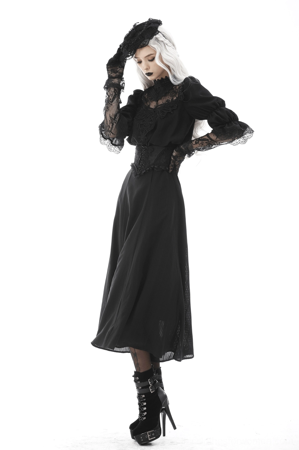 Black corset belt complete view showing size variations available (S-M, L-XL, XXL) and adjustable fit capabilities for different body types