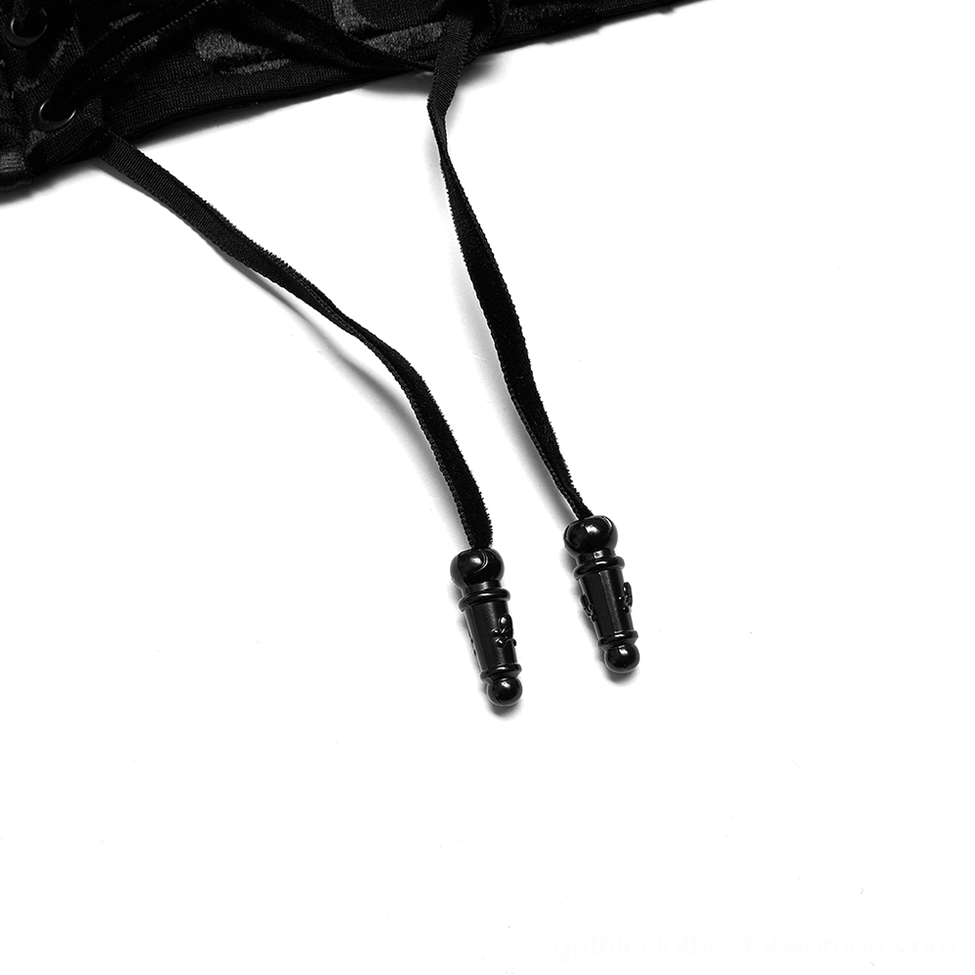 Black dragon gothic corset belt full product view showcasing dual closure system and sculptural waist cinching design