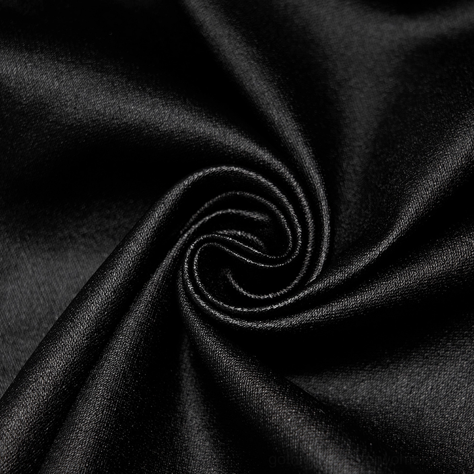 Black faux leather gothic bodycon skirt - full product showcase with shiny faux leather finish