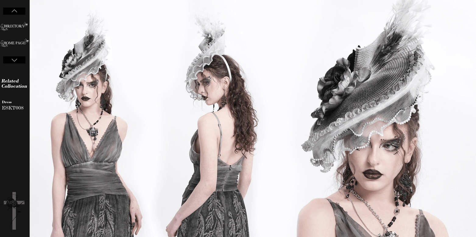 Black gothic costume fascinator hat ideal for steampunk conventions and alternative subculture events