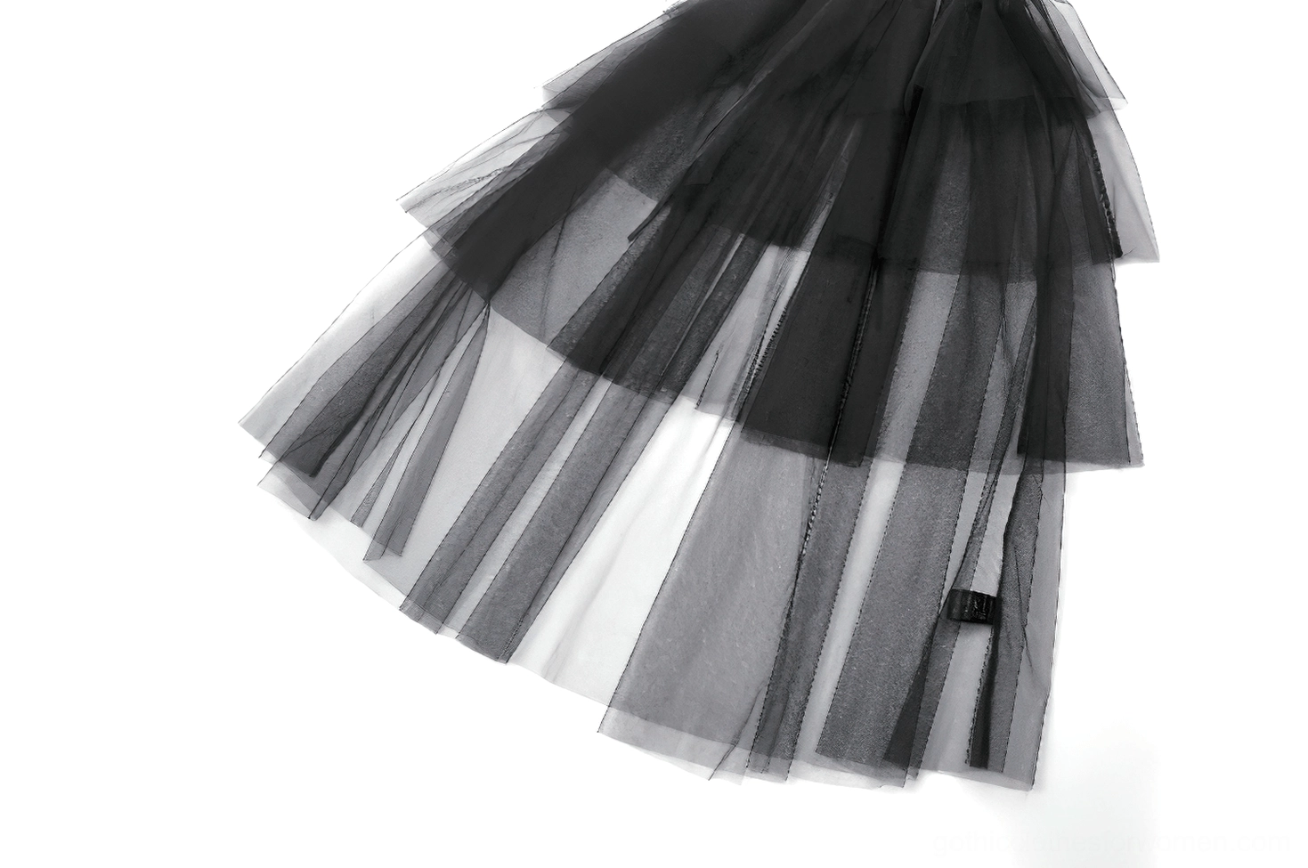 Black gothic maxi dress styling guide showing complete alternative fashion look with accessories