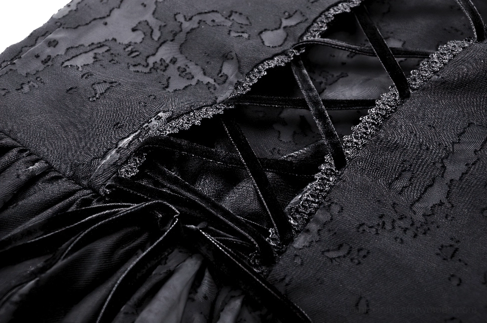 Black gothic halter dress complete styling with alternative fashion accessories, gothic aesthetic full ensemble view