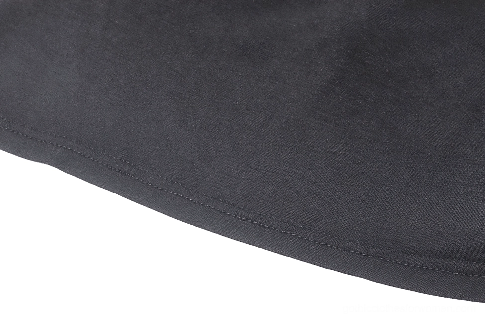 Gothic hooded top material texture and fabric close-up - rayon spandex blend with natural drape and sheen