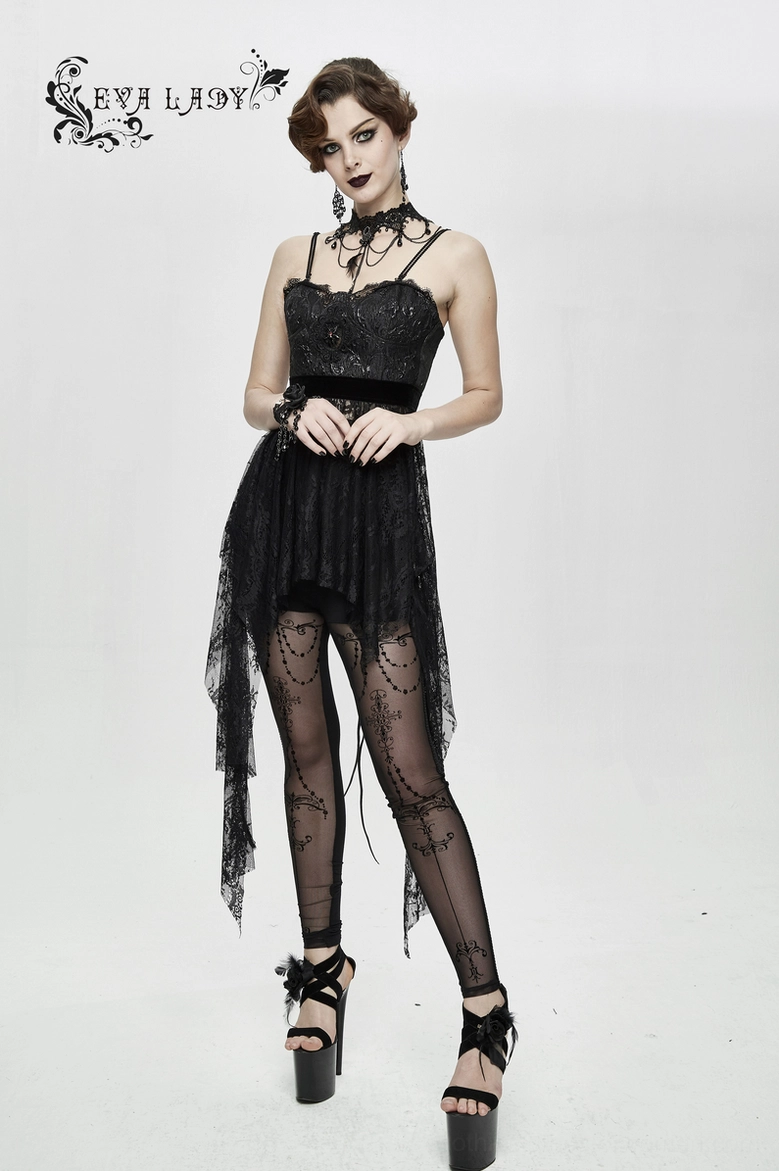 Black gothic lace dress main product shot demonstrating complete design, fit, and overall aesthetic appeal
