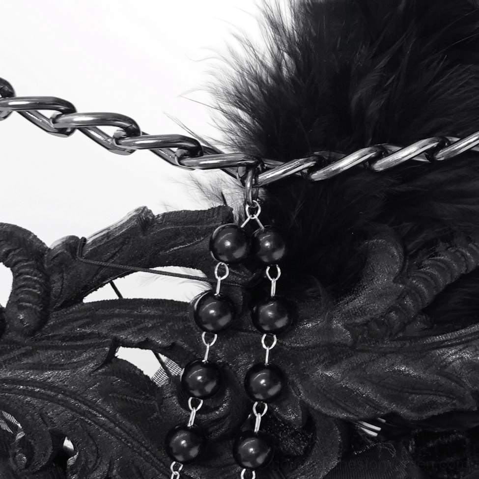 Black gothic raven cross staff with prominent feather wings and ornate cross symbolism on white background