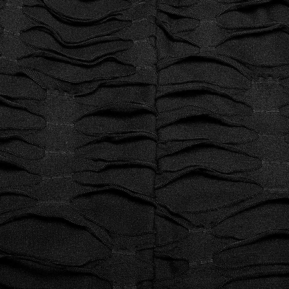 Black layered ruffle gothic maxi skirt additional style showcase, highlighting overall silhouette and dramatic flow