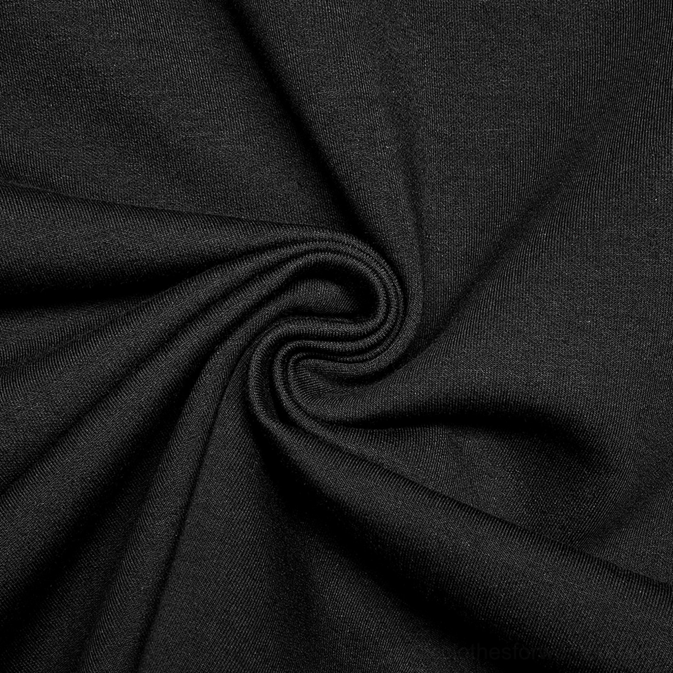 Black gothic hooded tactical dress fabric texture and weave detail shot