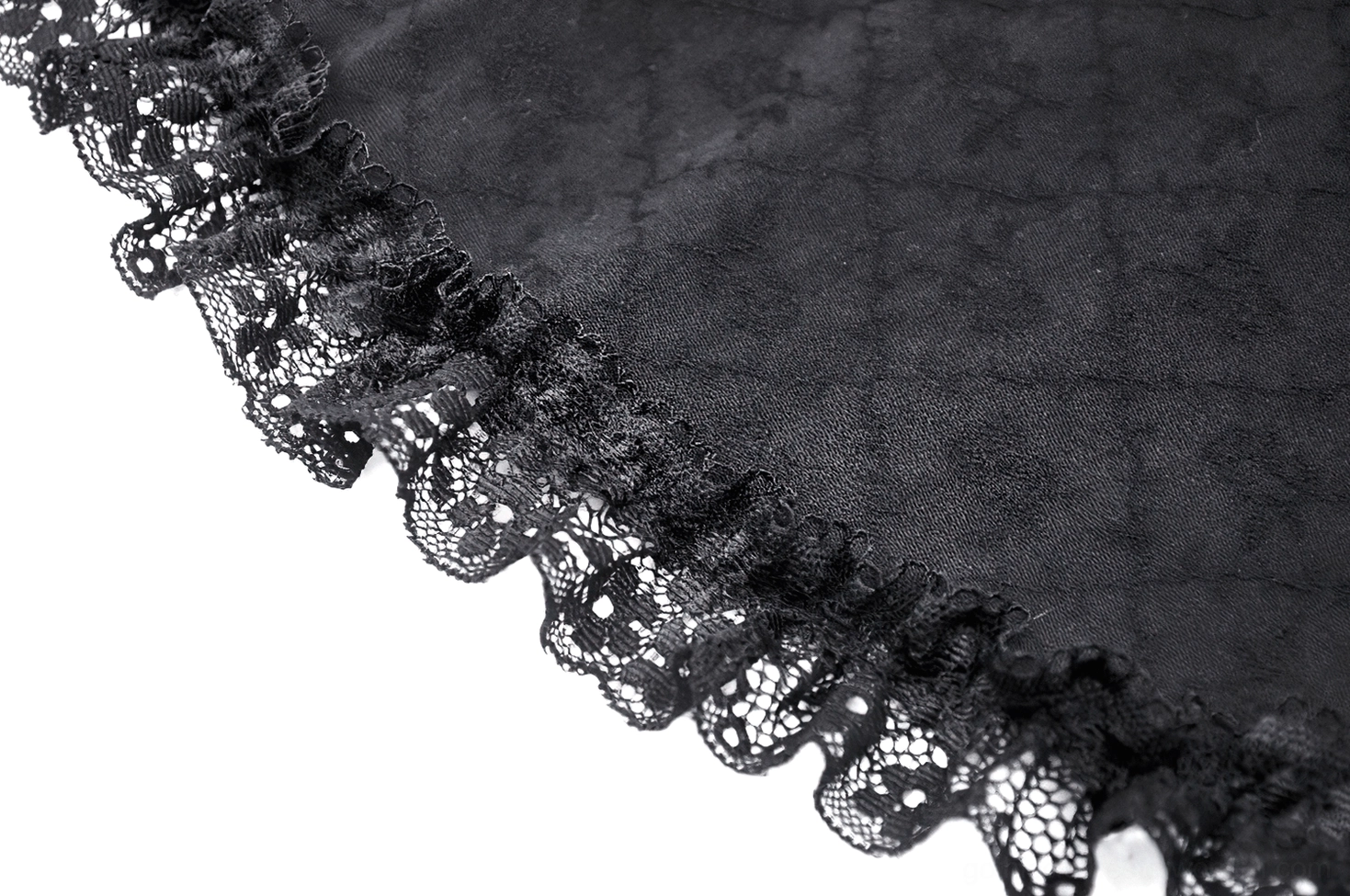 Black gothic tiered ruffle skirt - full length styling view showcasing cascading ruffle layers