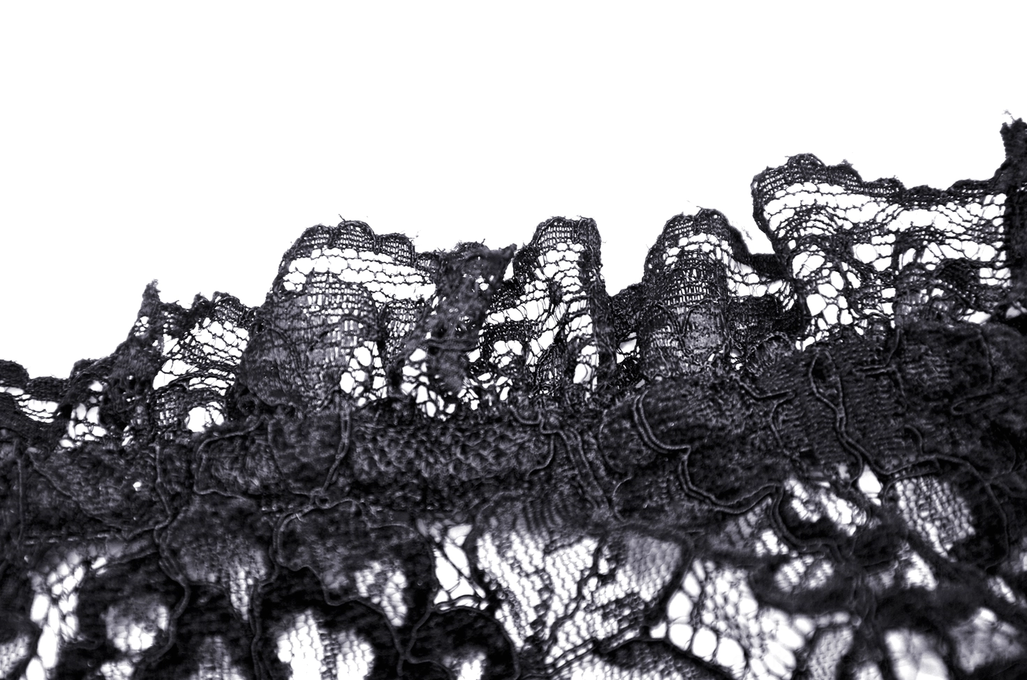 Black lace gothic bolero shrug, back view and lace pattern detail for off-the-shoulder styling