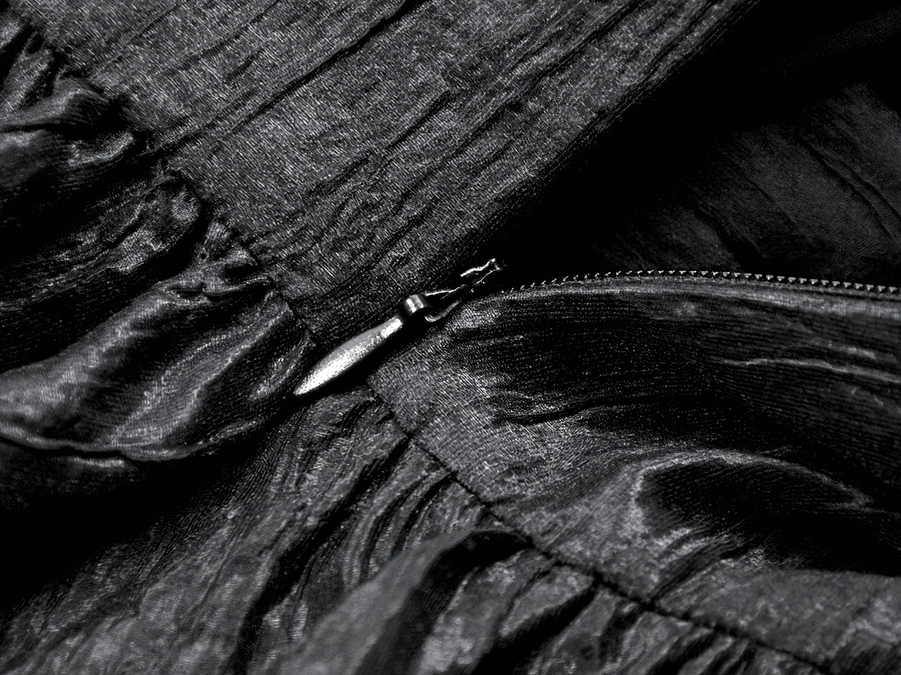 Black lace corset slip dress packaging and product presentation for gothic alternative fashion
