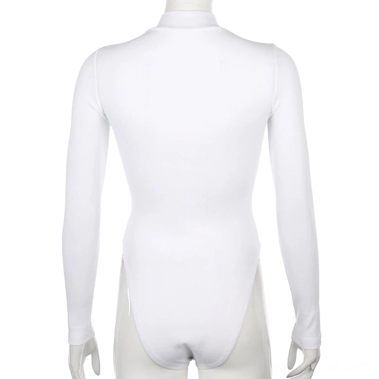 Black mesh bodysuit detailed shot showing patchwork texture and open crotch construction