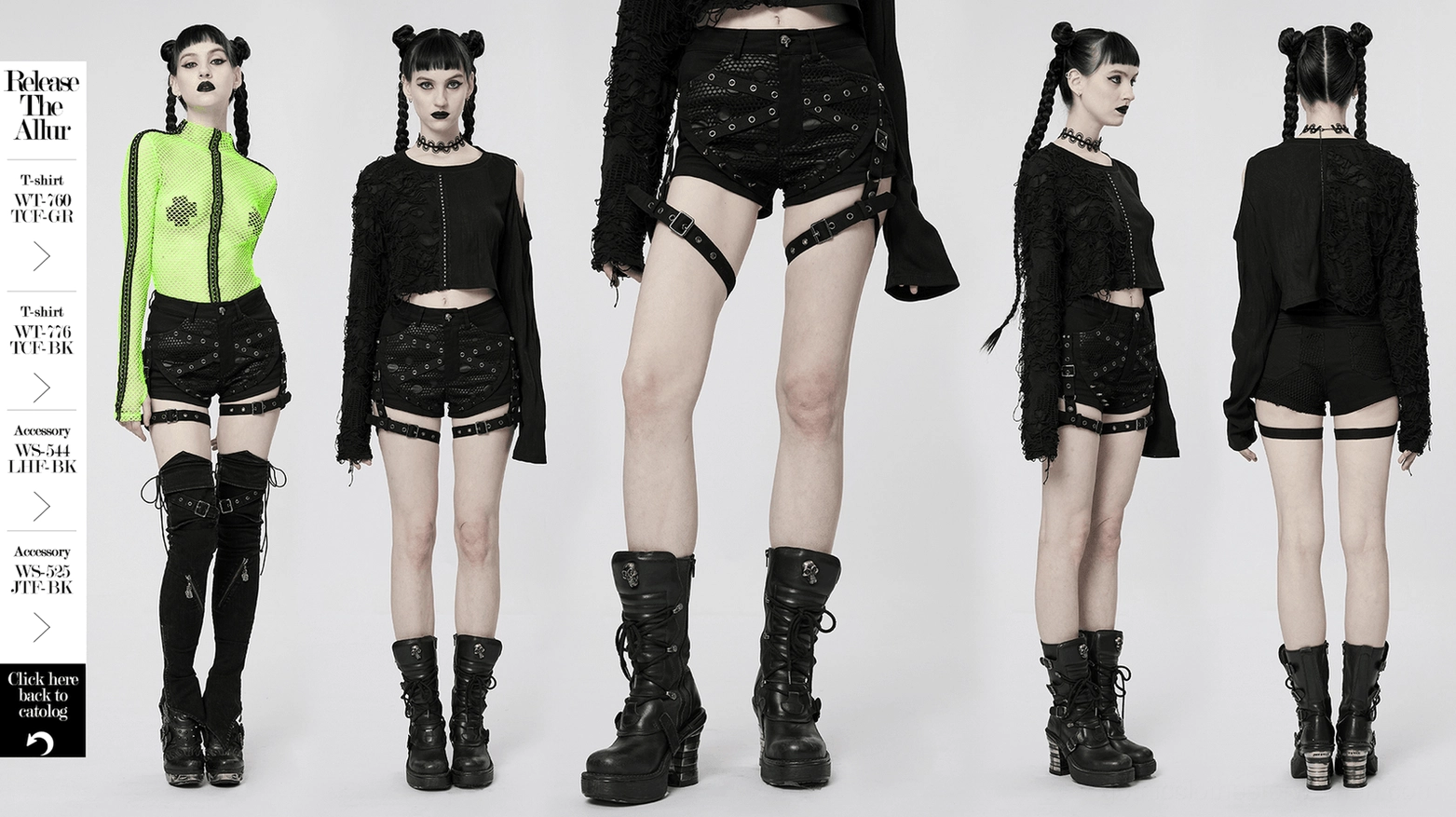 Black mesh garter shorts construction detail - close-up of mesh fabric quality, stitching, and structural elements