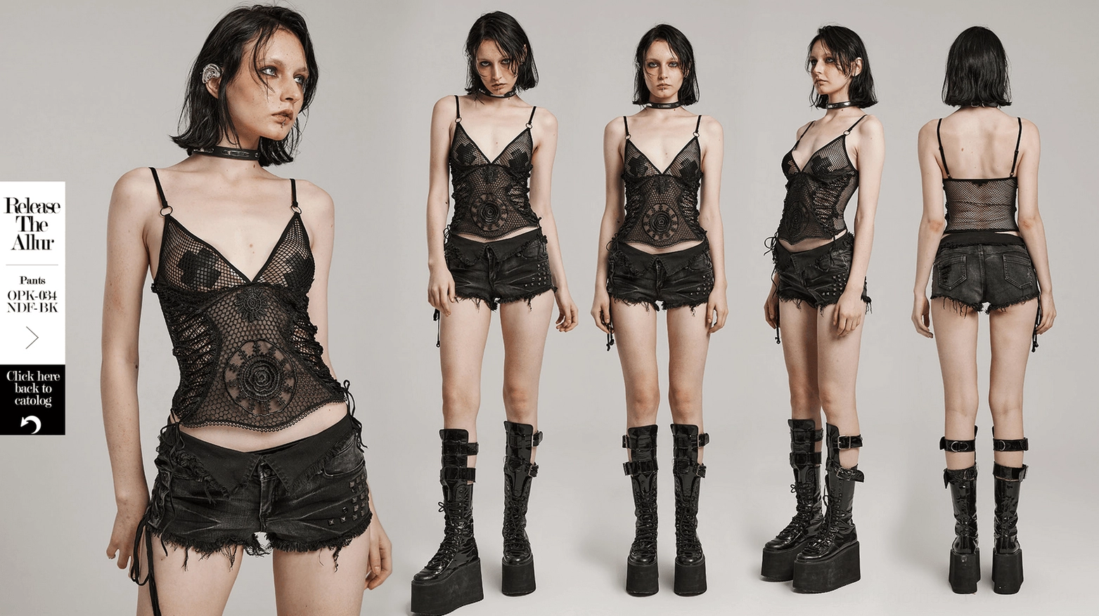 Black mesh gothic camisole with sunflower embroidery main product showcase, front center view with full design visibility