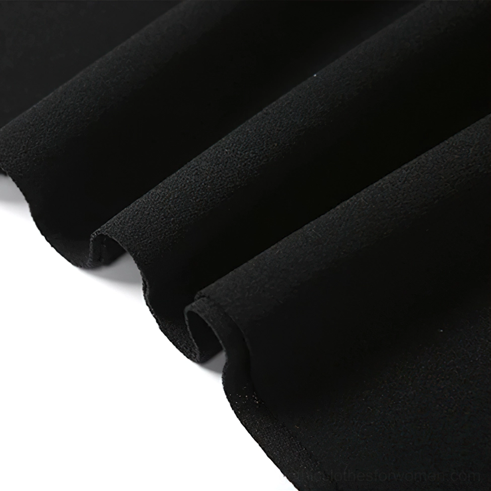 Black strapless asymmetrical gothic dress mannequin front detail view