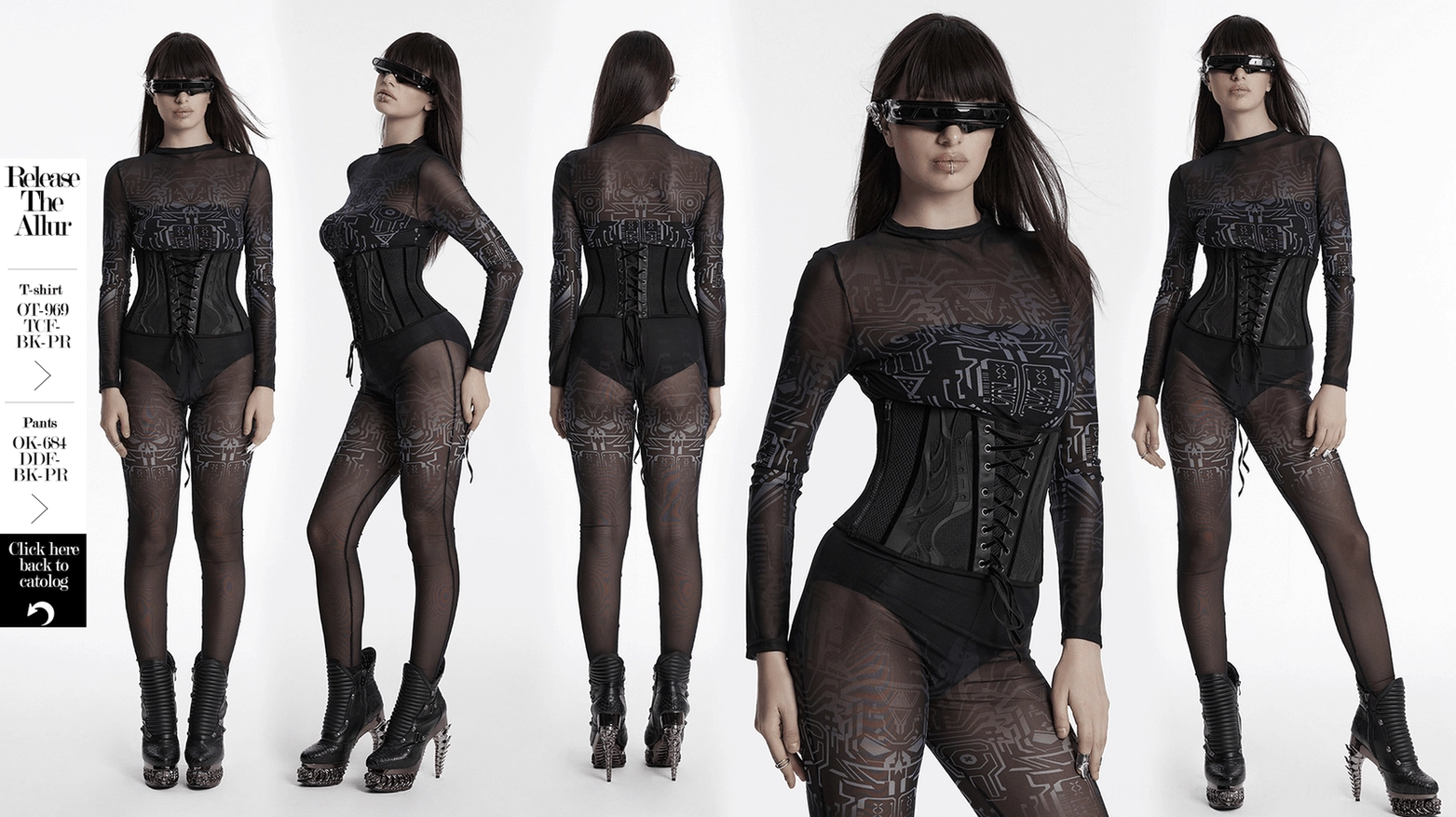 Black underbust corset alternative angle showcasing the refined matte black finish and lace-up precision