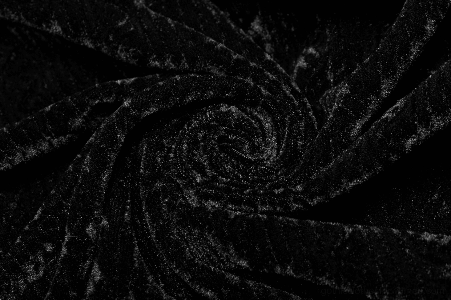 Additional detail view of black velvet Gothic blouse construction and texture showcasing premium velvet fabric and refined craftsmanship