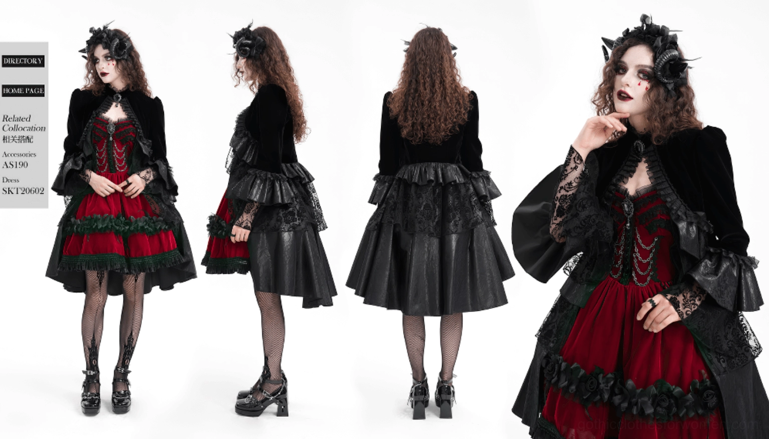Gothic black velvet bolero full front display showcasing ornamental details and alternative aesthetic appeal