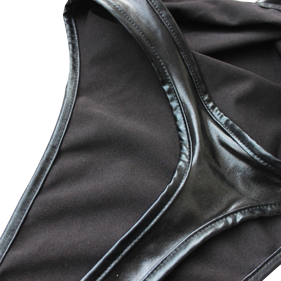 Blue metallic gothic bodysuit back angle detailed design view