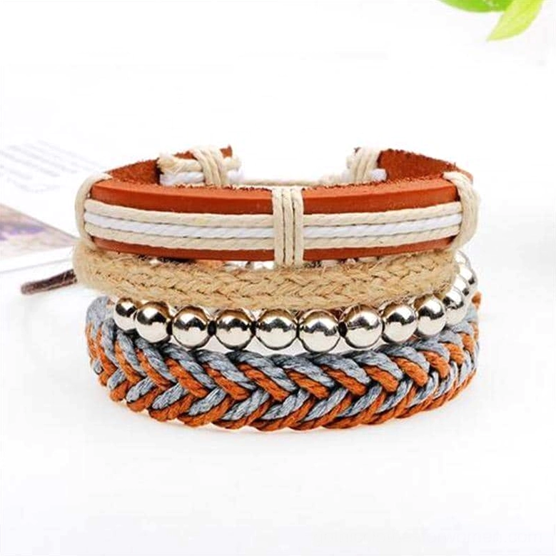 Styled brown gothic bracelet set on wrist featuring polished metal accents and warm neutral tones perfect for alternative fashion