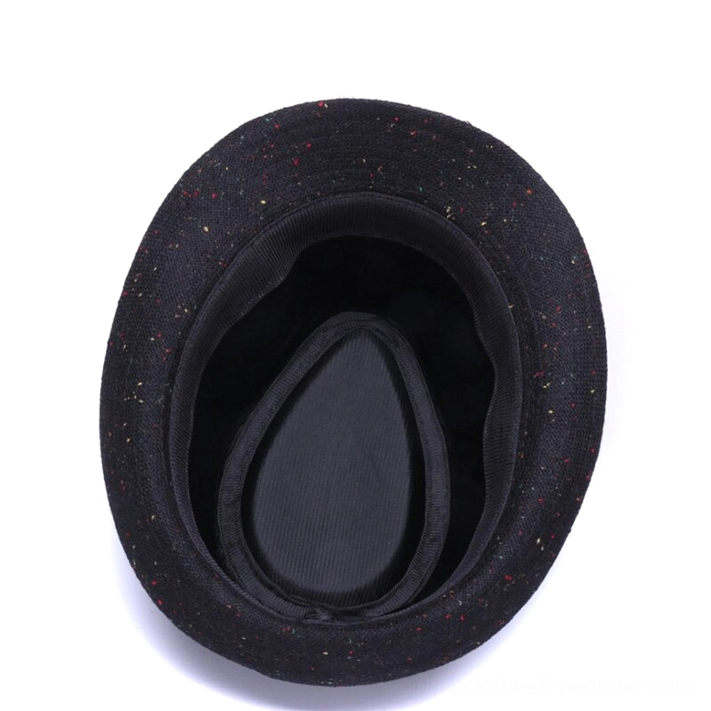 Brown gothic fedora hat showcasing heathered tweed appearance and classic victorian-inspired silhouette