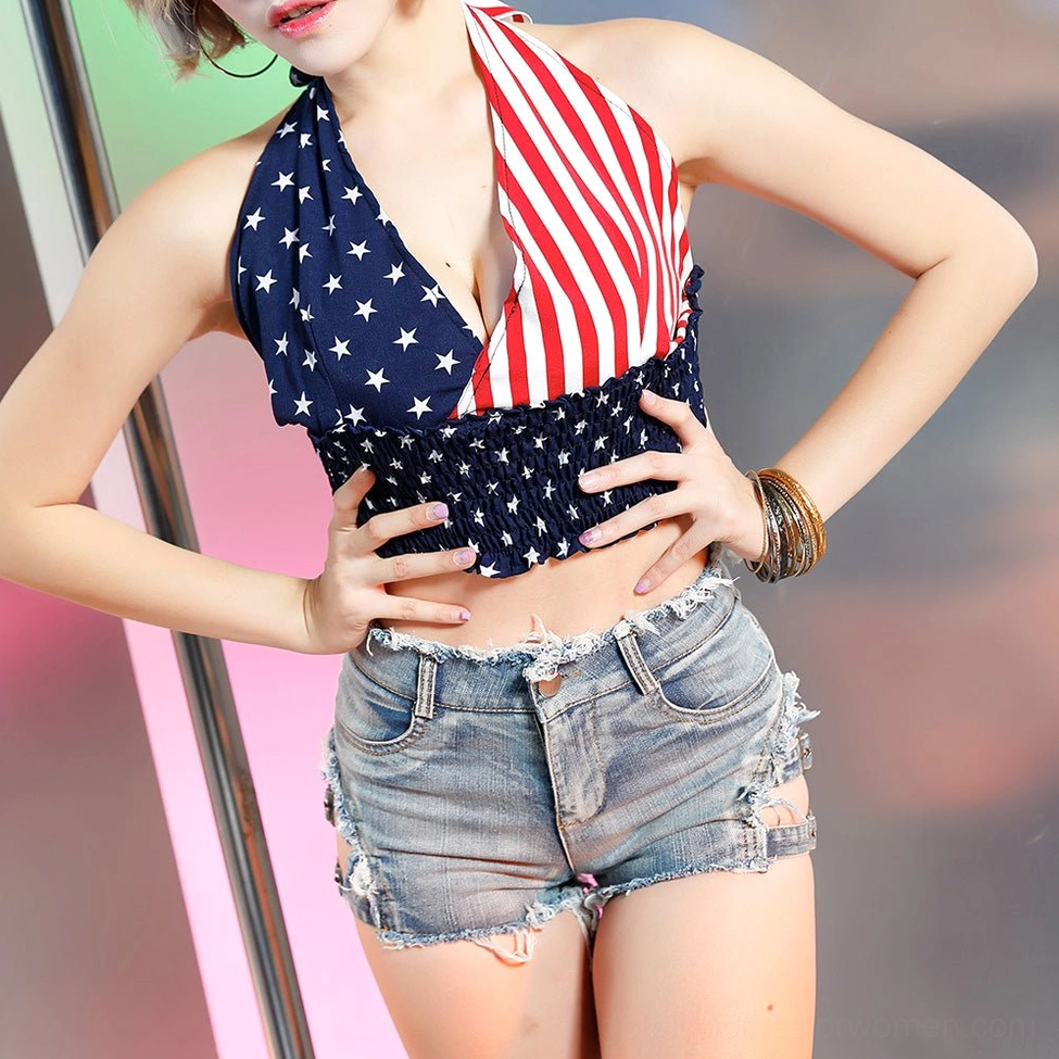 Product photography highlighting buckle cutout design and negative space on denim shorts, studio setting