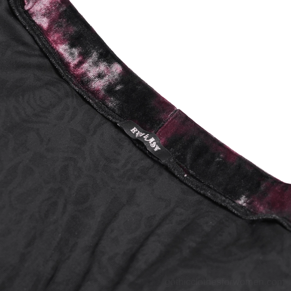 Burgundy gothic mermaid skirt synthetic leather corset waistband with intricate lace-up design detail