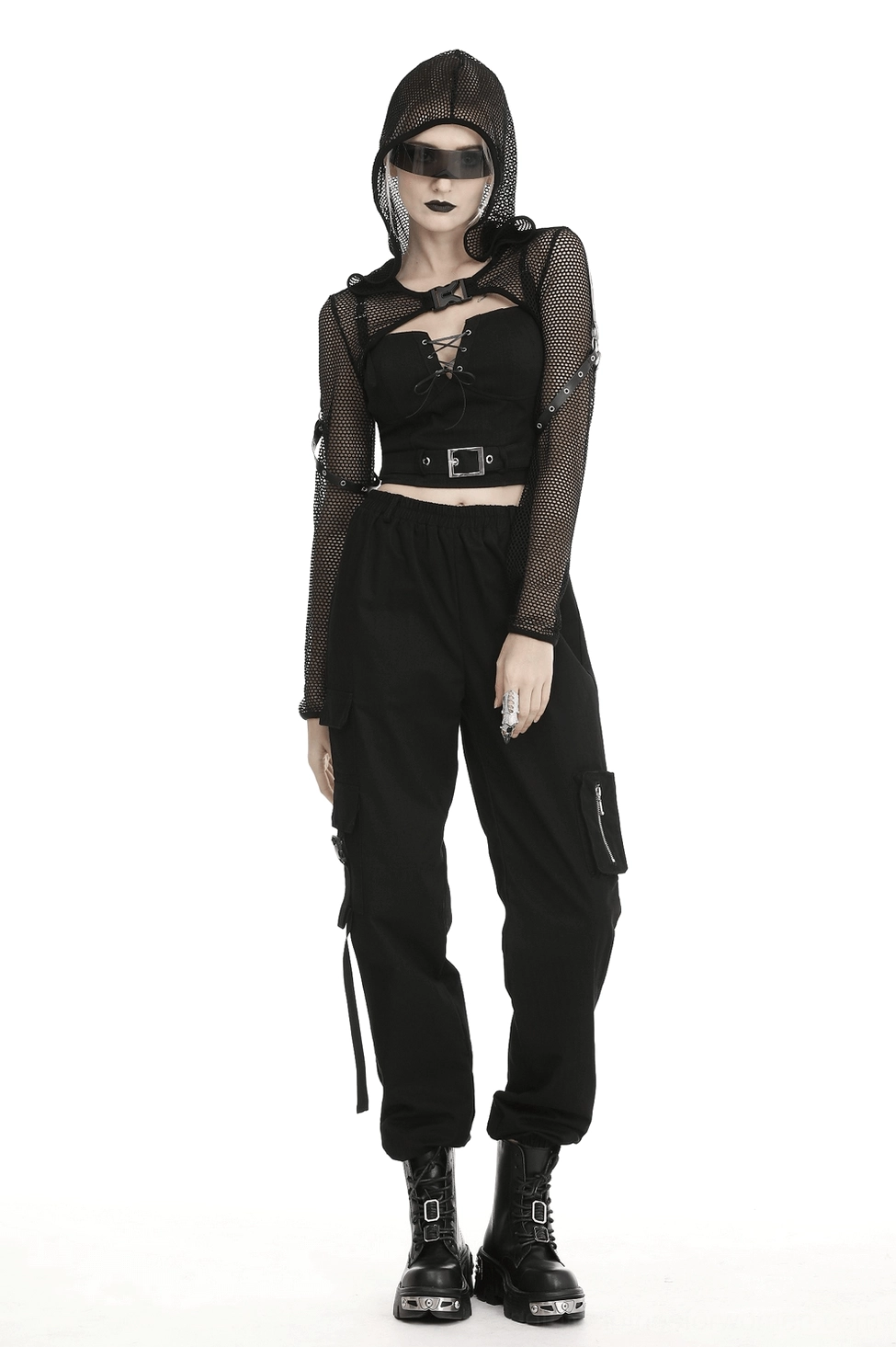 Alternative view of corset construction showing fitted design and punk-gothic fusion aesthetic