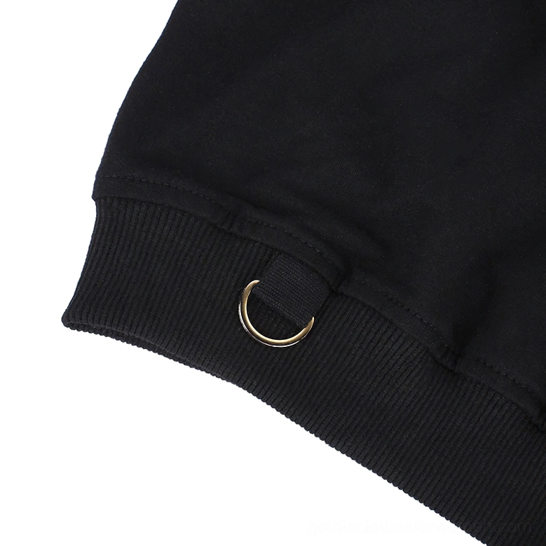 hemline D-ring metal hardware detail gothic crop top