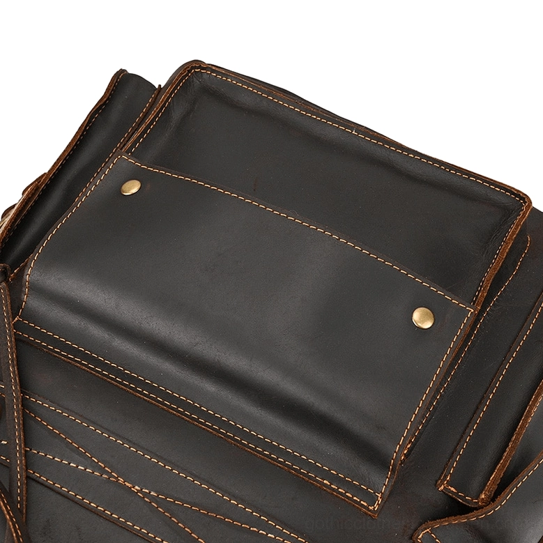 Dark brown genuine leather gothic backpack artist carrying essentials