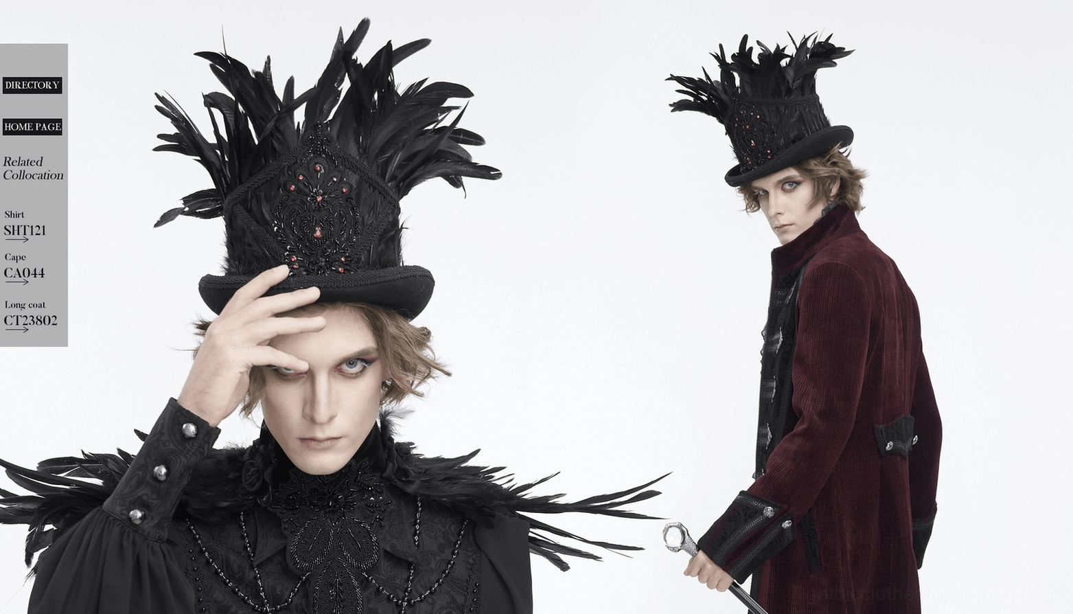 Black feathered top hat dimensional showcase highlighting craftsmanship and feather quality