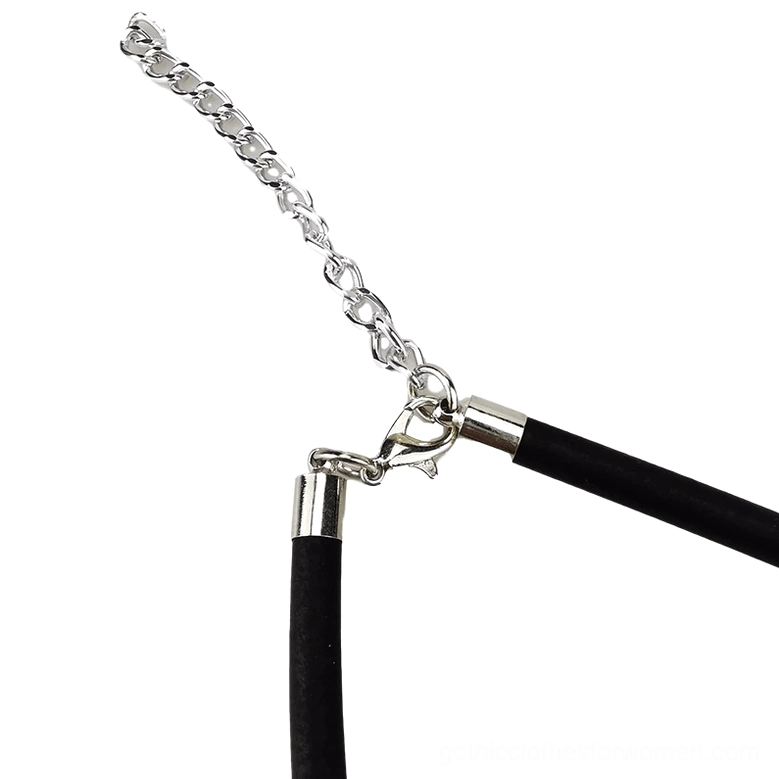 Fish bone pendant gothic necklace alternative styling showcase with dark aesthetic details and pearl ornaments