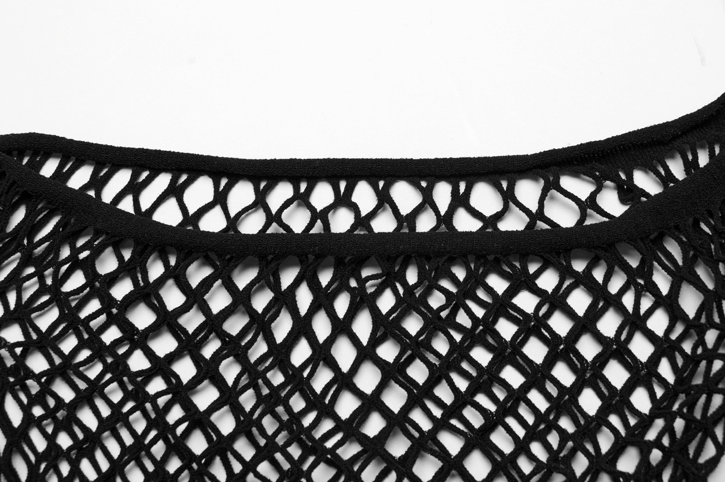 Fishnet nylon mesh weave fabric - microscopic detail of diamond pattern construction