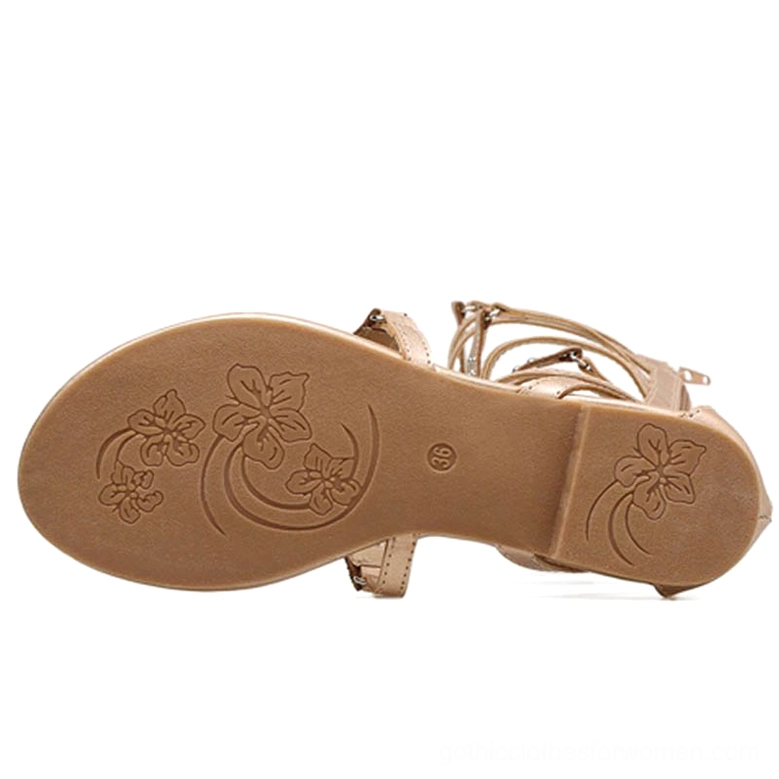 Floral Embossed Rubber Sole of Gothic Gladiator Sandal - Bottom View showing Grip Pattern