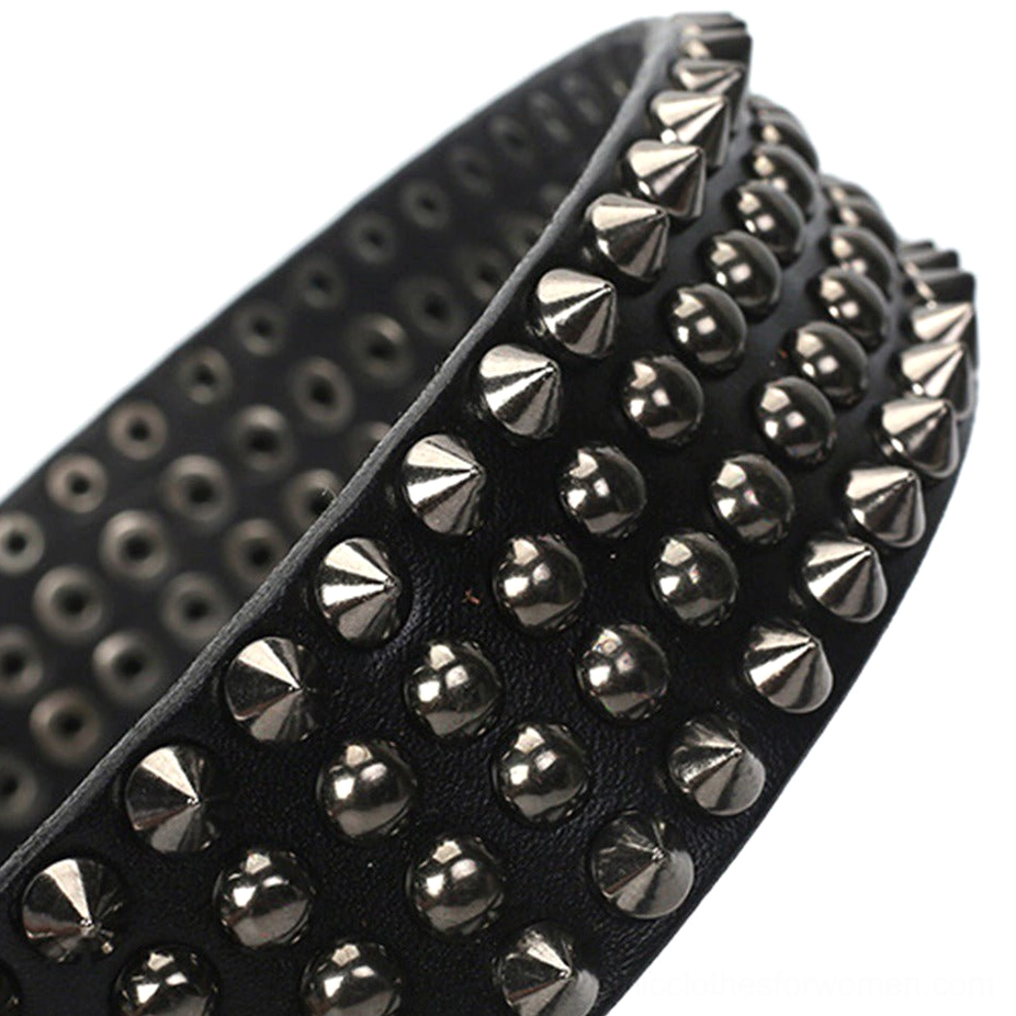 Gothic studded leather belt authentic alternative fashion accessory with cone rivets