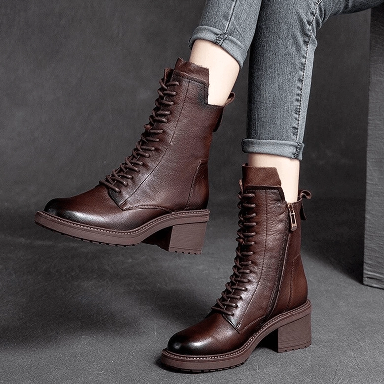 Gothic ankle boots styling inspiration with lace-up and square toe silhouette for alternative fashion