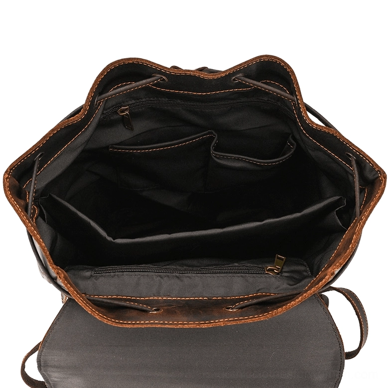Vintage gothic leather backpack lifestyle carrying position comfort