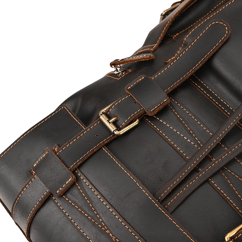 Gothic vintage leather backpack with campus academic aesthetic