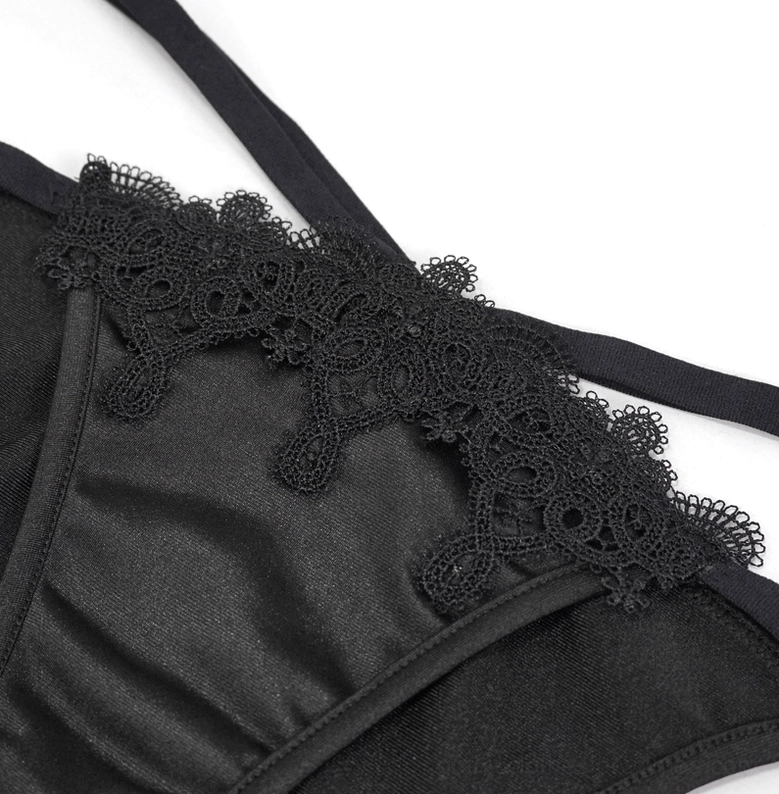 Black gothic swimwear size comparison showing fit across different measurements and body types