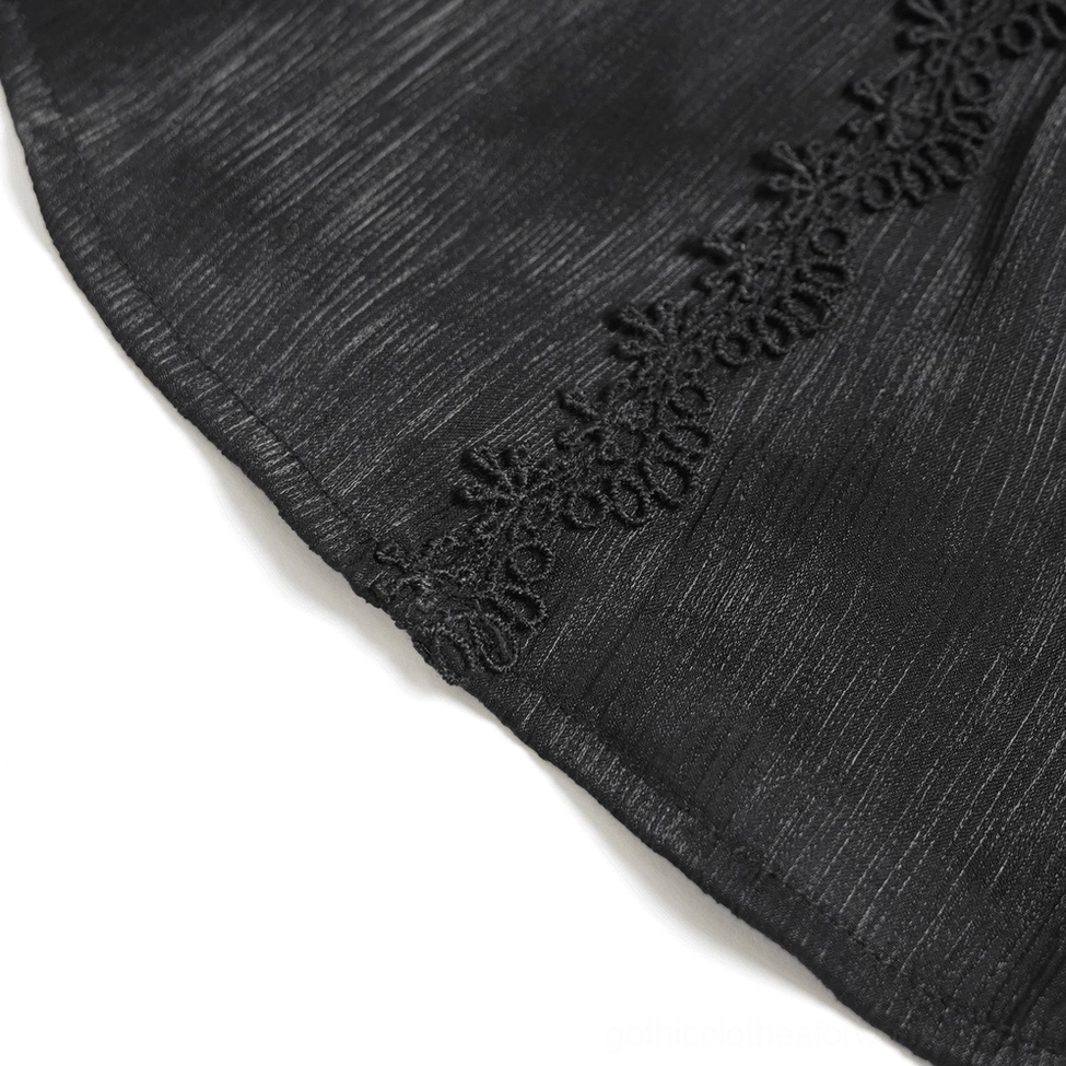 Gothic corset-back blouse worn with alternative styling showing versatility and dark aesthetic appeal
