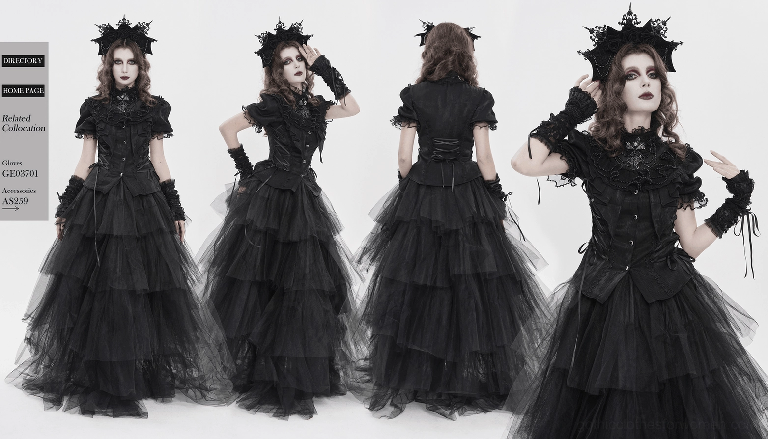Gothic black blouse ready to wear styling with alternative aesthetic and dark romantic appeal