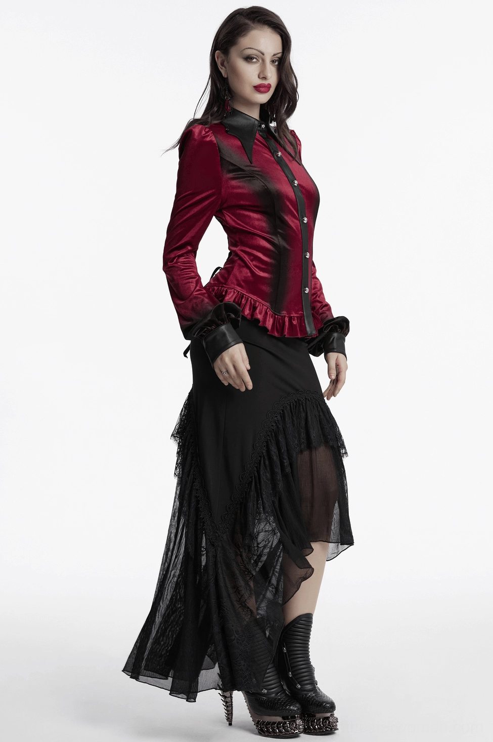 Gothic blouse size chart and measurement guide for accurate fit selection