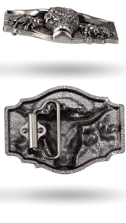 Gothic bull head leather belt complete styling shot, silver occult buckle, dark fashion statement