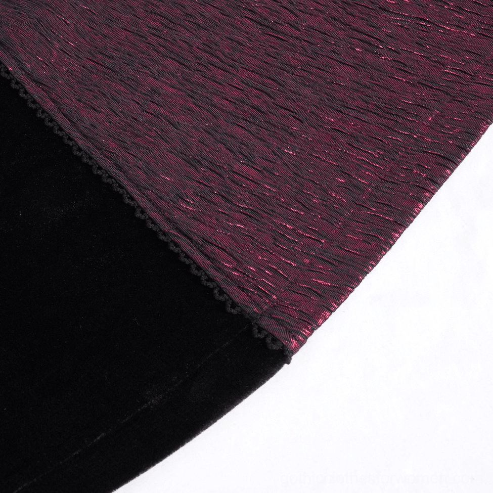 Gothic cape floor-length hem and split front skirt architectural detail